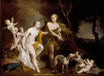 Venus og Adonis (Olje på lerret