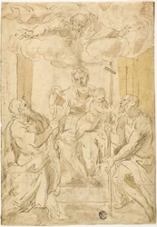 Jomfru og barn med de hellige Thomas og døperen Johannes (recto); Sovende Venus (verso)