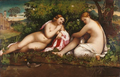 To nymfer i hvile Jupiter og Callisto, ca. 1520.
