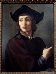 Portrett av en gullsmed. Maleri av Jacopo (Iacopo) Carrucci dit il Pontormo (Pontormo) (1494-1556)