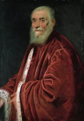 Portrett av senator Marco Grimani (1494-1544), av Tintoretto, Jacopo (1518-1594). Olje på lerret, ca. 1580. Dimensjon : 96x60 cm. Kunsthistorisk museum, Vienne