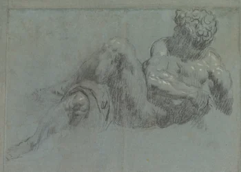Studie etter Michelangelos Giorno, ca. 1550-55 (kritt på papir)