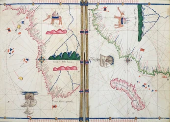 Ms Ital 550.0.3.15 fol.4v-5r Kart over Afrika og Kapp det gode håp, fra 