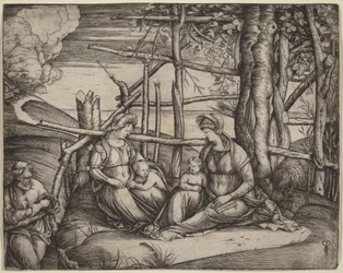 Den hellige familie med den hellige Elisabeth og den lille Johannes Døperen