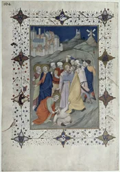 MS 11060-11061 Hours of the Cross: Matin og Laudes, The Betrayal av Judas, fra 