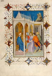 MS 11060-11061 Hours of the Cross: Prime, Kristus foran Pilatus, fra 