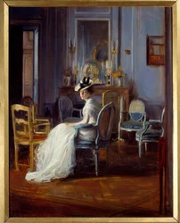 Den blå boudoiren. Maleri av Jacques Emile