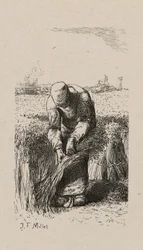 Kvinne som trekker lin