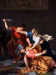 Den døende Geta i morens armer, myrdet på ordre fra broren Caracalla