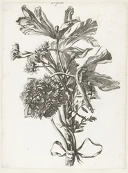 Bukett med falmede tulipaner, en anemone og immortelles Diverse Fleurs mises en Boucquets (serietittel)