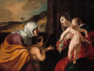 Jomfru og barn med Saint Elizabeth og spedbarnet Saint John the Baptist