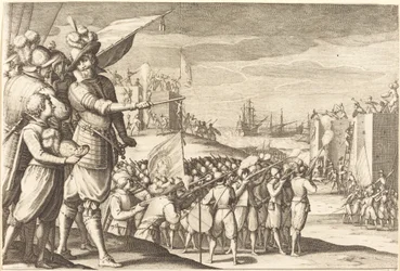 Assault on Two Fortresses, c. 1614.    1209213   no       norwegian Successfully Translated  Original: Dessein de l’illumination et du feu d’artifice donné à Monseigneur le Dauphin à Meudon le 3e septembre 1735 (Design of the Illumination and Fireworks ded