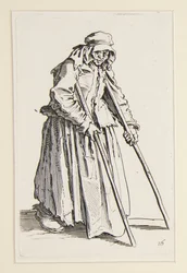 Tiggerkvinne på krykker, fra The Beggars (La mendiante aux bequilles)