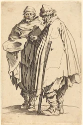 Blind tigger og ledsager, ca. 1622.