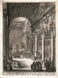 Katafalk i Firenze for keiser Matthias Gravering (gravering)