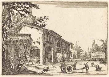 Gårdsplassen til en gård, ca. 1622.