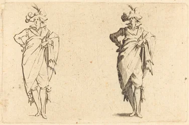 Gentleman sett forfra med hånden på hoften, ca. 1622.