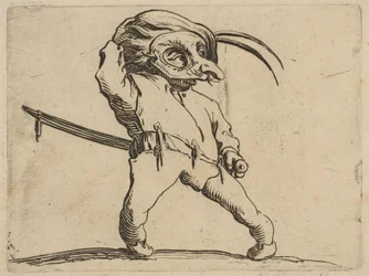 Den maskerte mannen med krokede ben, fra Varie Figure ..., 1616-22.