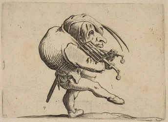 Mann som skraper en grill i skikkelse av en vold..., 1616-22.
