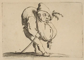 Le Bossu a La Canne The Hunchback with a Cane, fra Varie Figure Gobbi, suite kalt..., 1616-22.