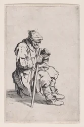 Den sittende og spisende tiggeren, fra «Les Gueux, suite appelée aussi Les Mendiants, Les Baroni, ou Les Barons»