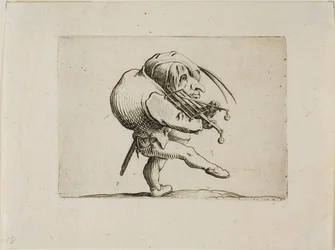 Man Playing a Grill as a Fiolin, fra Varie Figure Gobbi