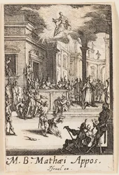 Matteus#39; martyrium, plate tretten fra Apostlenes martyrium