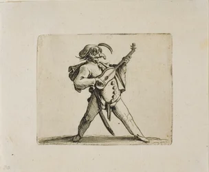 Masked Comician Playing the Guitar, fra Varie Figure Gobbi