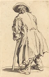 Gammel tigger med én krykke, ca. 1622