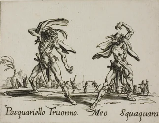 Pasquariello Truonno - Meo Squaquara, tallerken 20 fra Balli di Sfessania