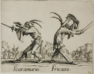 Scaramuccia - Fricasso, tallerken 11 fra Balli di Sfessania
