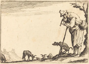 Shepherd spiller fløyte, ca. 1617.