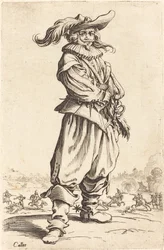 Soldat med fjærhatt, ca. 16201623.