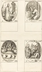 St. Ambrosius; St. Vincent Ferrer; St. Celestin; St. Lasarus