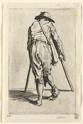 Tiggerne: Tigger på krykker, med hatt, ca. 1623.