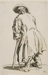 The Old Beggar Leaning on his Crutch, plate sytten fra The Beggars