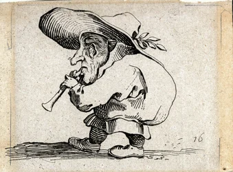 Ulike pukkelryggfigurer … (gravering)