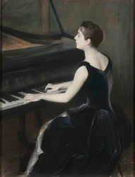 Portrett av pianisten Léontine Bordes-Pène 1858-1924, 1889-1890.