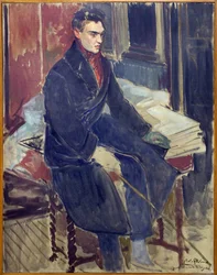 Studie for portrettet til fots av Raymond Radiguet (1903-1923). Maleri av Jacques Emile Blanche (1861-1942), olje på lerret, fransk kunst fra det 20. århundre. Musee des beaux arts de Rouen.