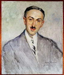Studie for portrett av Emile Herzog dit Andre Maurois (1885-1967), fransk forfatter Maleri av Jacques Emile (Jacques-Emile) Blanche (1861-1942) 1924 Søn. 0,5x0,41 m Rouen, musee des Beaux Arts