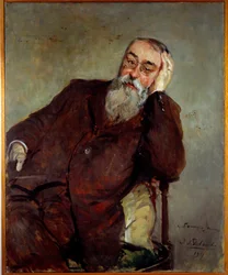 Studie for portrett av Francis Jammes (1868-1938) fransk forfatter Maleri av Jacques Emile (Jacques-Emile) Blanche (1861-1942) 1917 Søn. 1x0,81 m Rouen, musee des Beaux Arts