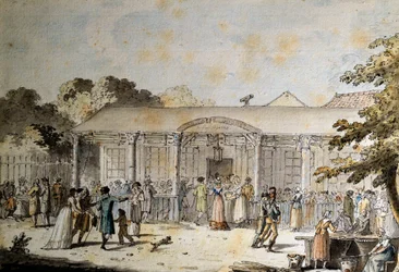 Utsikt over Cafe Goddet (eller Godet), Boulevard du Temple, på tidspunktet for konsulatet