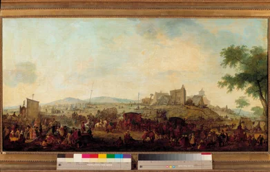 Utsikt over militærmanøverleiren etablert under kommando av prinsen av Conde nær Saint Omer fra 5. august til 25. september 1788. Dette er Louis V Joseph de Bourbon-Conde (1736-1818). Maleri av Jacques Francois Joseph Swebach (1769-1823) 1788 Su