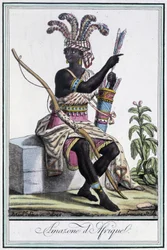 Amazon of Africa - i "" Encyclopedia of Travels"" av Grasset St Sauveur, red. 1796