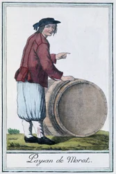 Peasant de Morat (Sveits) - i "" Encyclopedia of Travels"" av Grasset St Sauveur, red. 1796