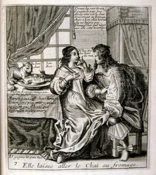 Gravert illustrasjon fra 1600-tallet fra en samling ordtak. Paris 1657–1663. Av Jacques Lagniet (1620–1675). Fransk gravør. Fra ham er det mange samfunnskritiske graveringer og hånlige bilder, som hans til tider groteske og fantastiske illustrasjoner.