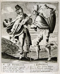 Gravert illustrasjon fra 1600-tallet fra en samling ordtak. Paris 1657–1663. Av Jacques Lagniet (1620–1675). Fransk gravør. Fra ham er det mange samfunnskritiske graveringer og hånlige bilder, som hans til tider groteske og fantastiske illustrasjoner.