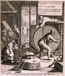 Gravert illustrasjon fra 1600-tallet fra en samling ordtak. Paris 1657–1663. Av Jacques Lagniet (1620–1675). Fransk gravør. Fra ham er det mange samfunnskritiske graveringer og hånlige bilder, som hans til tider groteske og fantastiske illustrasjoner.