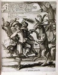 Gravert illustrasjon fra 1600-tallet fra en samling ordtak. Paris 1657–1663. Av Jacques Lagniet (1620–1675). Fransk gravør. Fra ham er det mange samfunnskritiske graveringer og hånlige bilder, som hans til tider groteske og fantastiske illustrasjoner.
