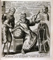 Gravert illustrasjon fra 1600-tallet fra en samling ordtak. Paris 1657–1663. Av Jacques Lagniet (1620–1675). Fransk gravør. Fra ham er det mange samfunnskritiske graveringer og hånlige bilder, som hans til tider groteske og fantastiske illustrasjoner.